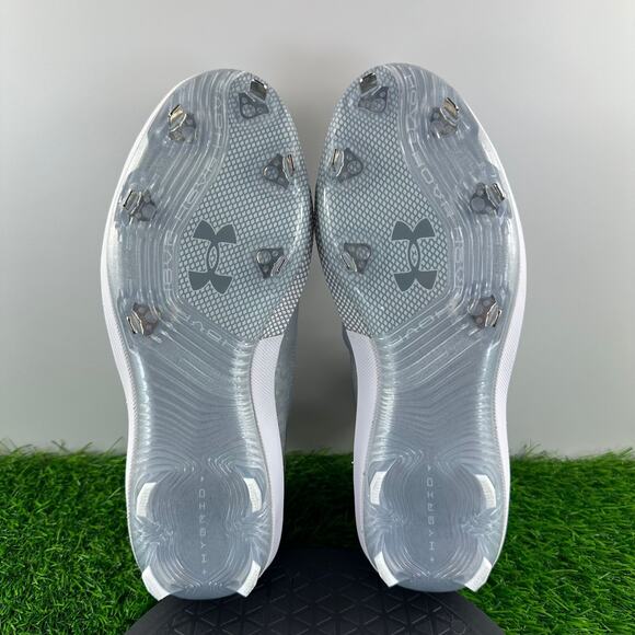 Under Armour Harper 8 Low ST Men Size 12 Gray White Hybrid Baseball Cleats NEW - Picture 7 of 8